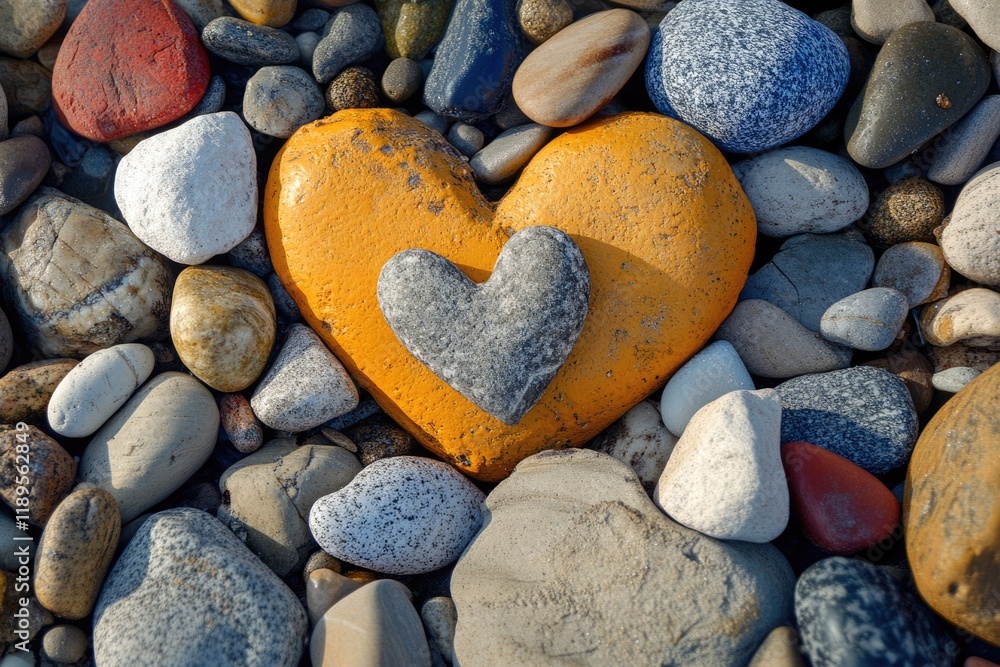 Vivid Heart on the Shore: A Dreamy Beach Scene Highlighting Coastal Beauty and Bright Colors Vivid Heart on the Shore: A Dreamy Beach Scene Highlighting Coastal Beauty and Bright Colors