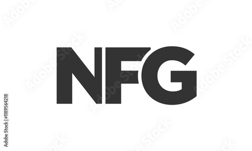 NFG logo design template with strong and modern bold text. Initial based vector logotype featuring simple and minimal typography. Trendy company identity. photo