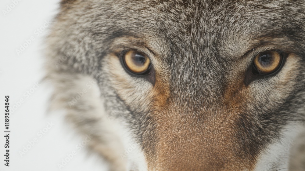 Obraz premium close-up of a wolf's face with its eyes visible