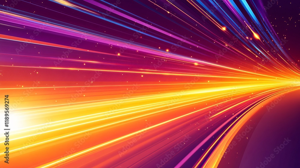 Fototapeta premium Abstract Speed Light Streaks Background Dynamic Energy Lines Design