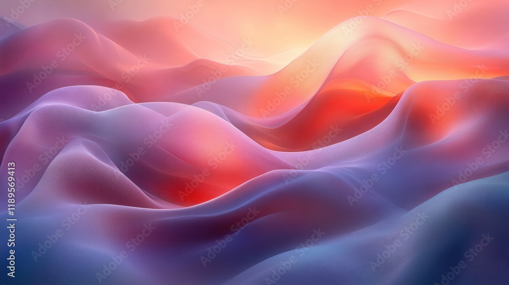 Abstract sunset landscape with flowing, colorful waves. Abstract sunset landscape with flowing, colorful waves.