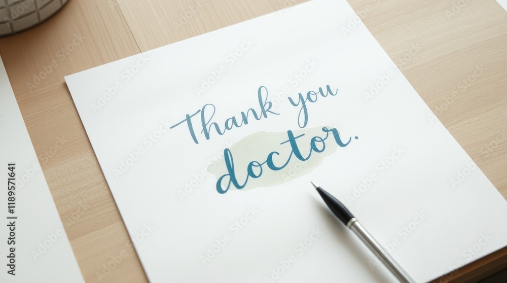 A handwritten note expresses appreciation for doctors on Women Physicians Day. The elegant design features a blue pen and a soft watercolor background, highlighting gratitude A handwritten note expresses appreciation for doctors on Women Physicians Day. The elegant design features a blue pen and a soft watercolor background, highlighting gratitude