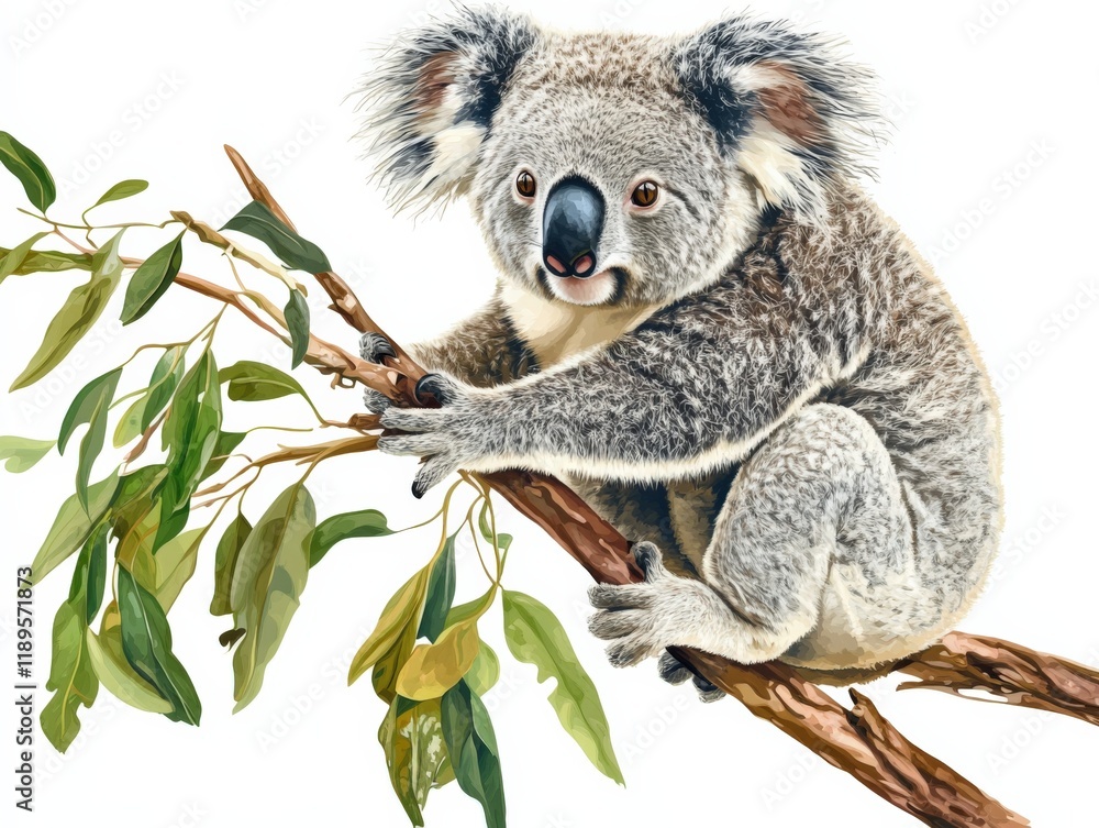 Fototapeta premium koala sitting on tree branch