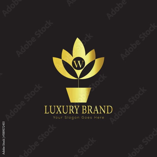 Letter luxury gold logo concept brand logo design with a royal gold crown emblem and elegant typography
