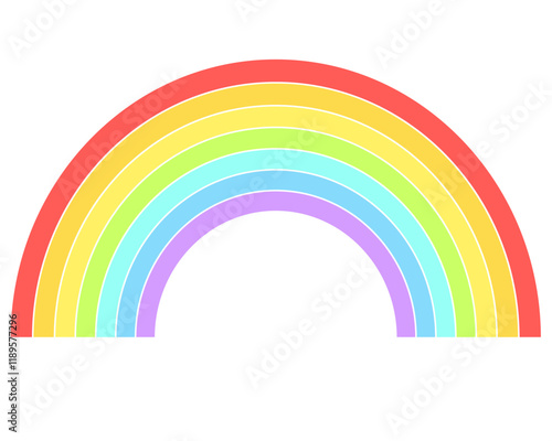 Rainbow symmetrical, weather phenomenon - vector clip art. Rainbow - children's picture	