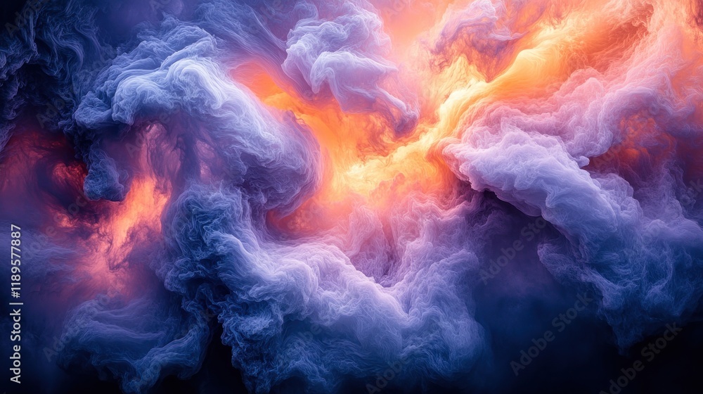 Fototapeta premium Abstract swirling vibrant nebula.