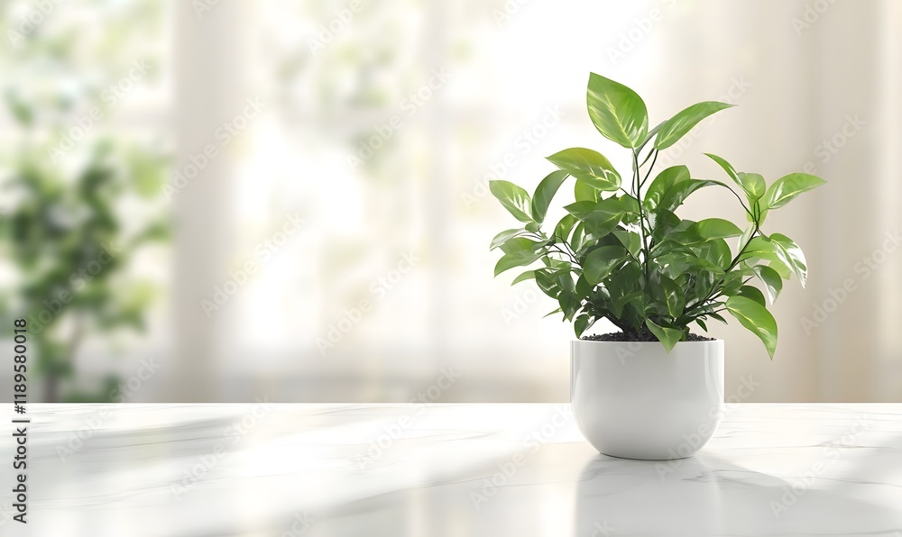 plant in a vase on the table, Generative Ai plant in a vase on the table, Generative Ai