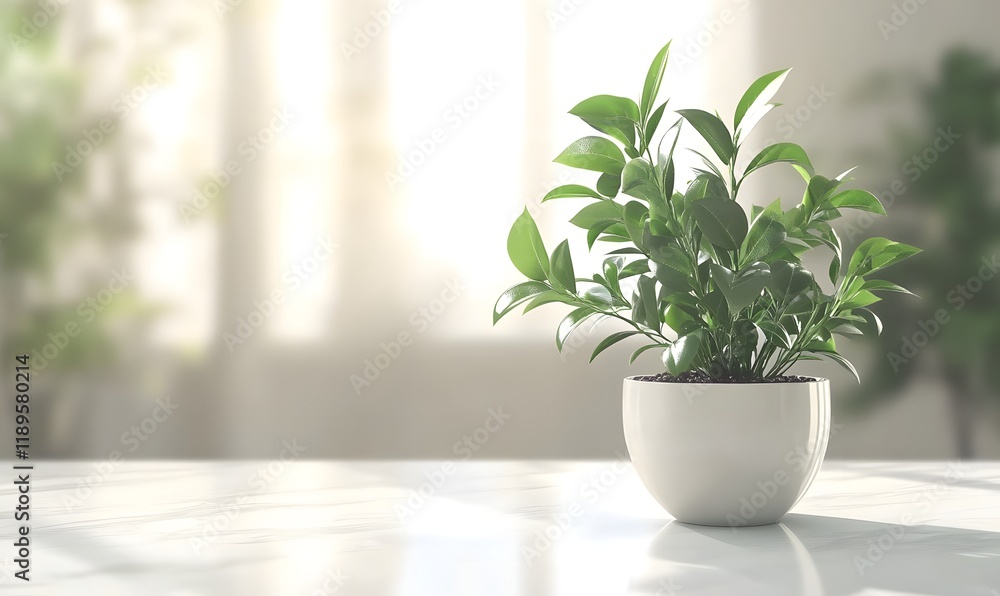 plant in a vase on the table, Generative Ai plant in a vase on the table, Generative Ai