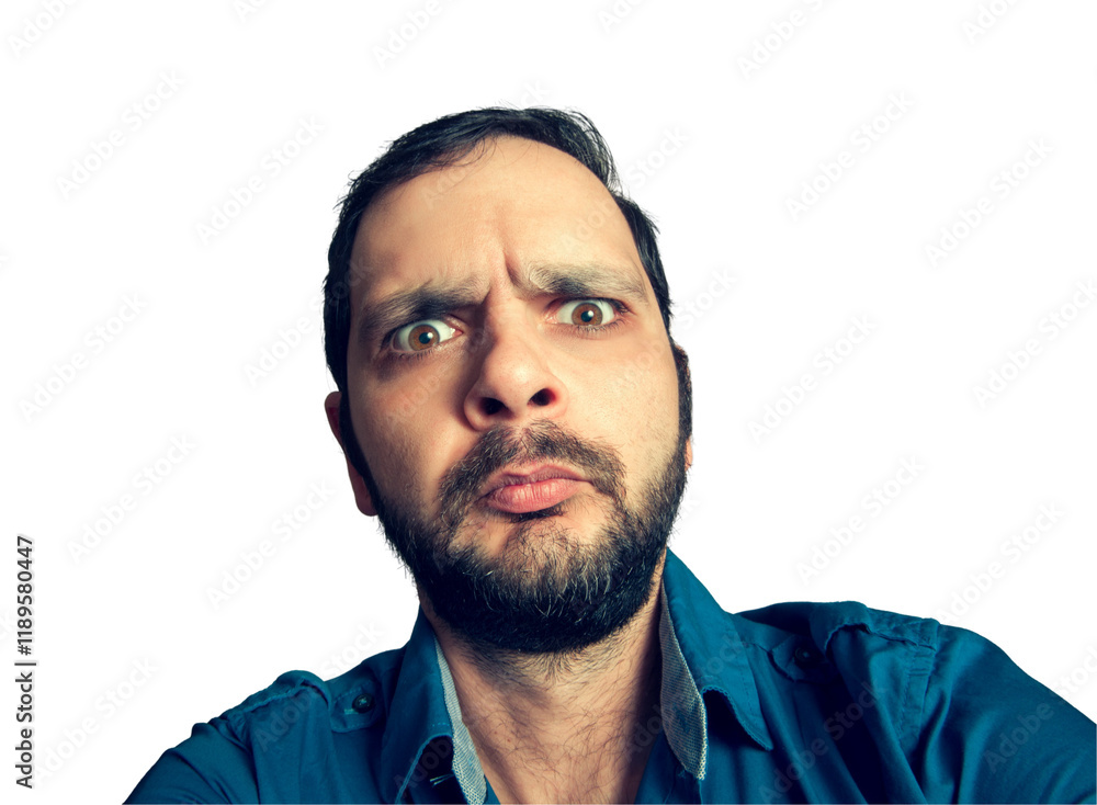 Obraz premium Funny businessman with the expressions