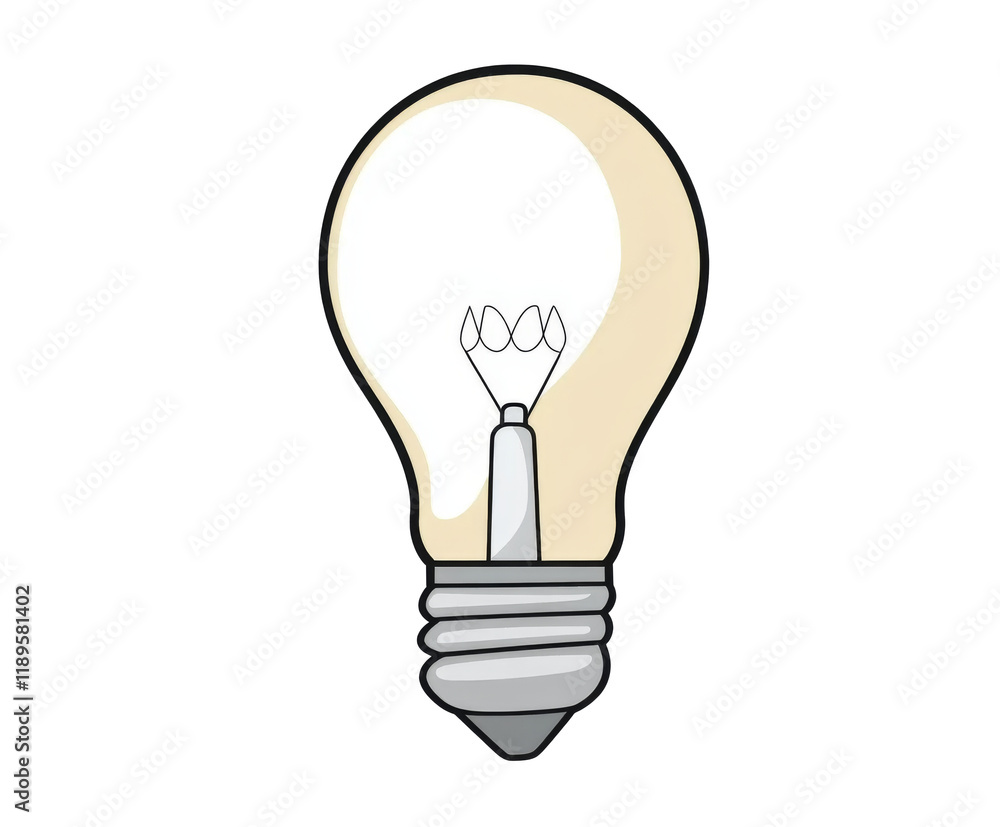 Illuminating Ideas: A Simple Lightbulb Design , isolated on white background PNG Illuminating Ideas: A Simple Lightbulb Design , isolated on white background PNG