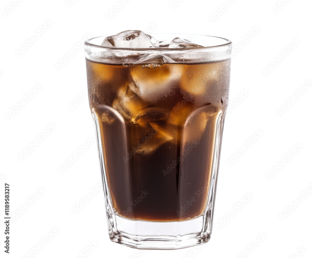 A Refreshing Glass of Iced Soda with Ice , isolated on white background PNG A Refreshing Glass of Iced Soda with Ice , isolated on white background PNG