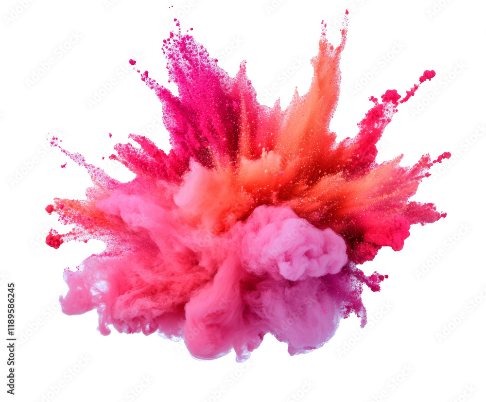 Fototapeta premium Stunning Abstract Explosion of Pink and Red Colors - A Vibrant Artistic Design , isolated on white background PNG