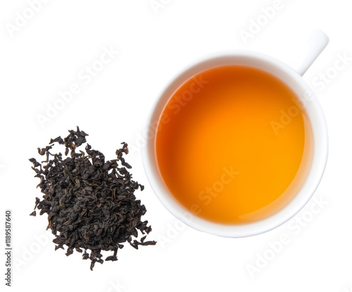 Aromatic Black Tea in a White Cup - A Perfect Brew for a Relaxing Moment , isolated on white background PNG