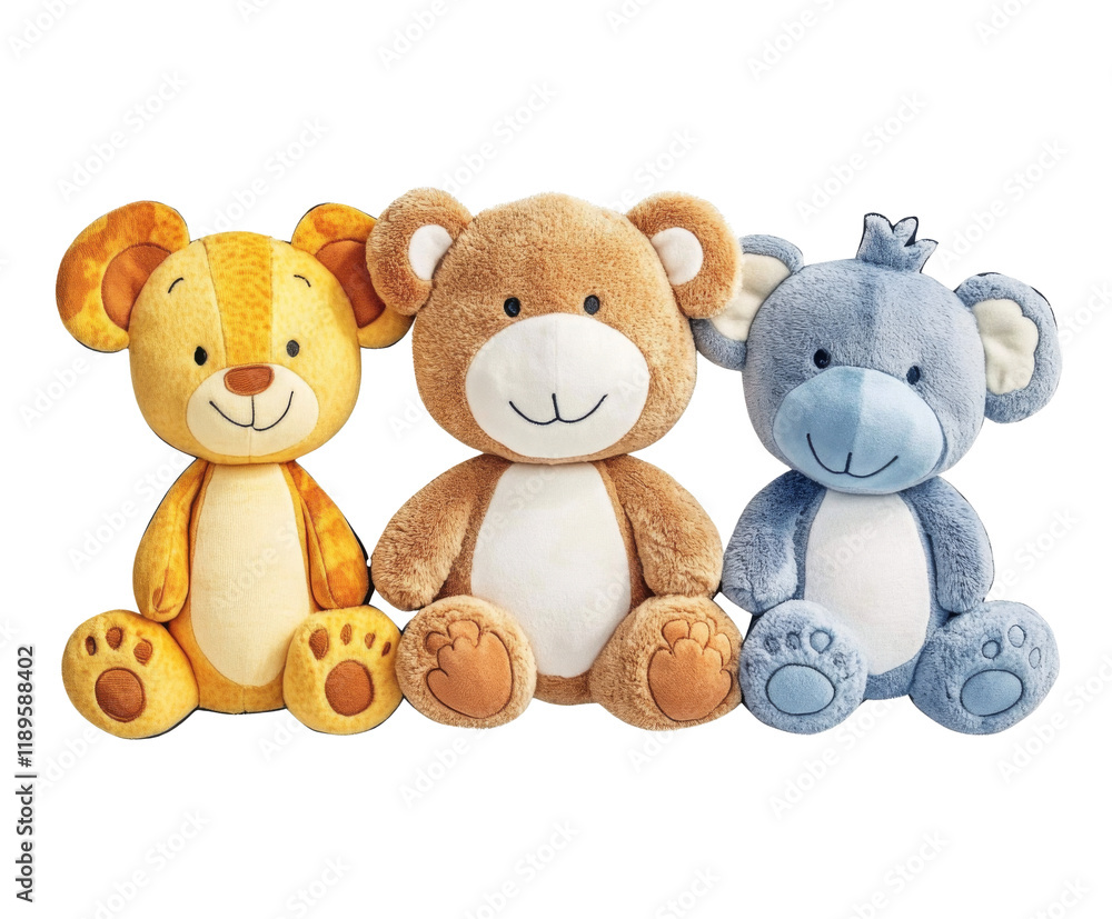 Adorable Plush Teddy Bears Collection for Kids and Babies , isolated on white background PNG Adorable Plush Teddy Bears Collection for Kids and Babies , isolated on white background PNG