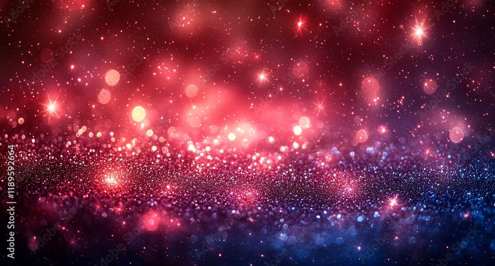 Fototapeta premium Abstract patriotic red, white, and blue glitter sparkle background for voting, memorial, Labor Day, and election