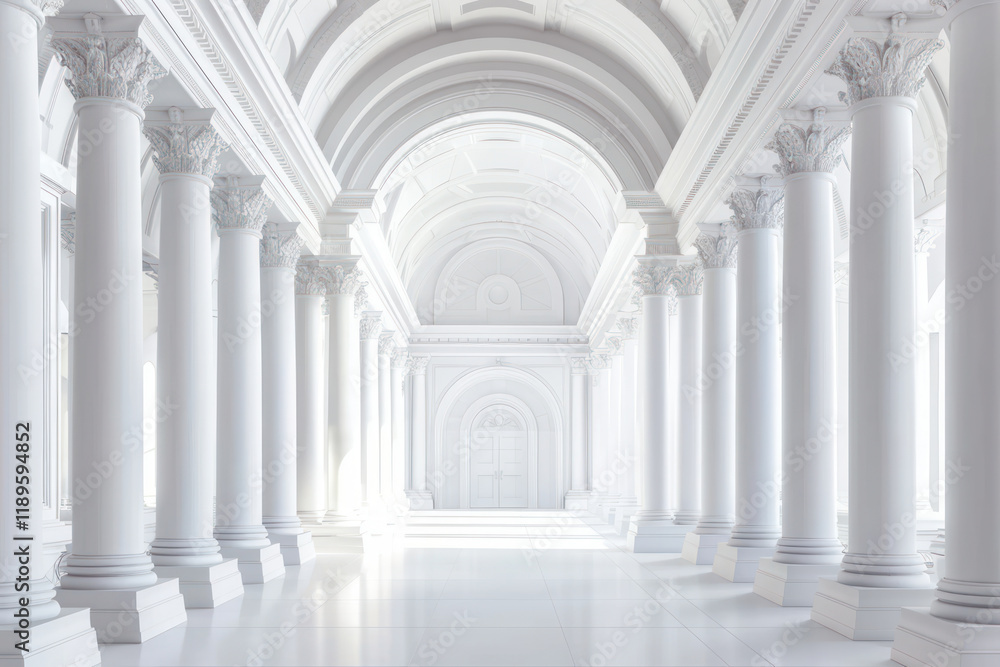 bright white hall featuring elegant Roman columns and arches creates serene atmosphere. architectural details enhance beauty of this spacious interior bright white hall featuring elegant Roman columns and arches creates serene atmosphere. architectural details enhance beauty of this spacious interior