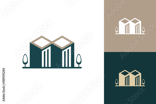 Luxury building construction icon logo vector gold silhouette