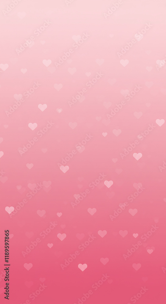 Romantic Pink Gradient Background with Scattered Hearts Valentine s Day Design Romantic Pink Gradient Background with Scattered Hearts Valentine s Day Design