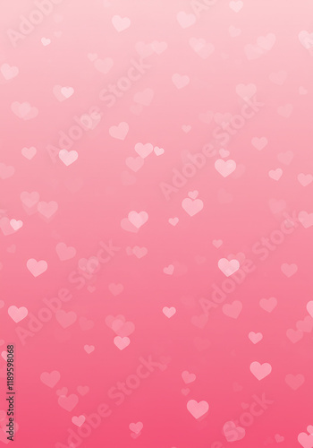 Romantic Pink Background with Scattered Hearts Valentine s Day Design Love Theme