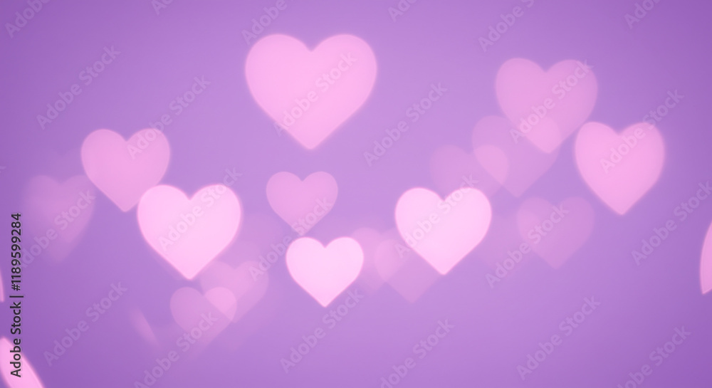 Lavender Bokeh Background with Soft Pink Heart Shapes Romantic Valentine s Day Design Lavender Bokeh Background with Soft Pink Heart Shapes Romantic Valentine s Day Design