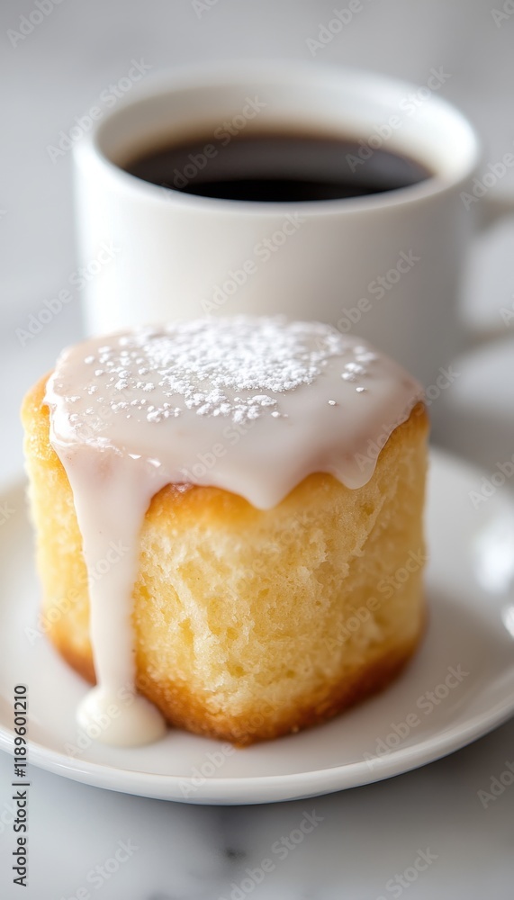 Sweet treat and coffee: a delightful morning pairing. Sweet treat and coffee: a delightful morning pairing.