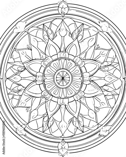 Coloring Page Malbuch für Erwachsene Bier, mandala Glasfenster