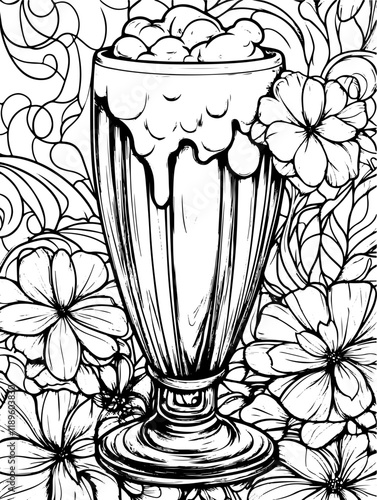 Coloring Page Malbuch für Erwachsene Bier, mandala Glasfenster