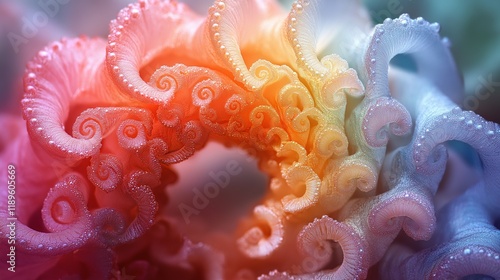 A spiral of rainbow colors with an intricate design, creating the perfect background for a captivating wallpaper