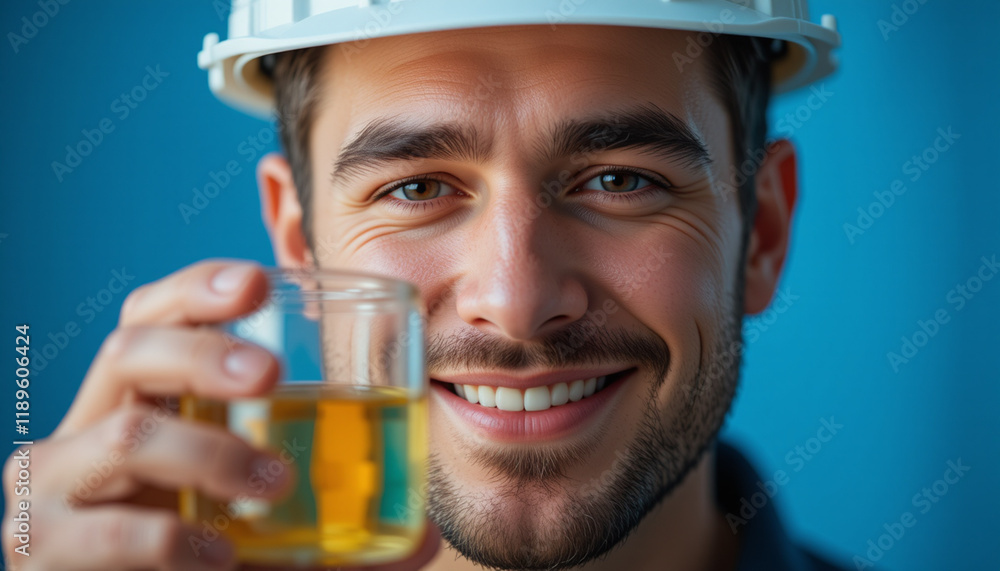 Chemical engineer or petrochemical technician smiling in professional work environment. Chemists Day Chemical engineer or petrochemical technician smiling in professional work environment. Chemists Day