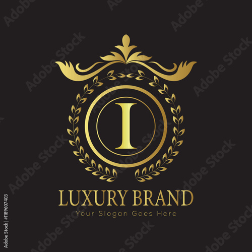 Luxury Laurel Wreath Letter Logo Design with Hexagon Frame for Zesty Branding
