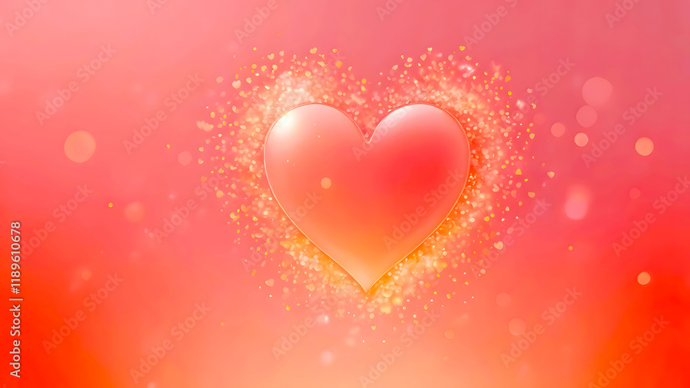 Vibrant gradient background with glowing heart and bokeh light, great for romantic designs Vibrant gradient background with glowing heart and bokeh light, great for romantic designs