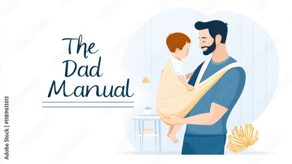 Fatherhood guide for new dads holding infant in sling for parenting and bonding Fatherhood guide for new dads holding infant in sling for parenting and bonding