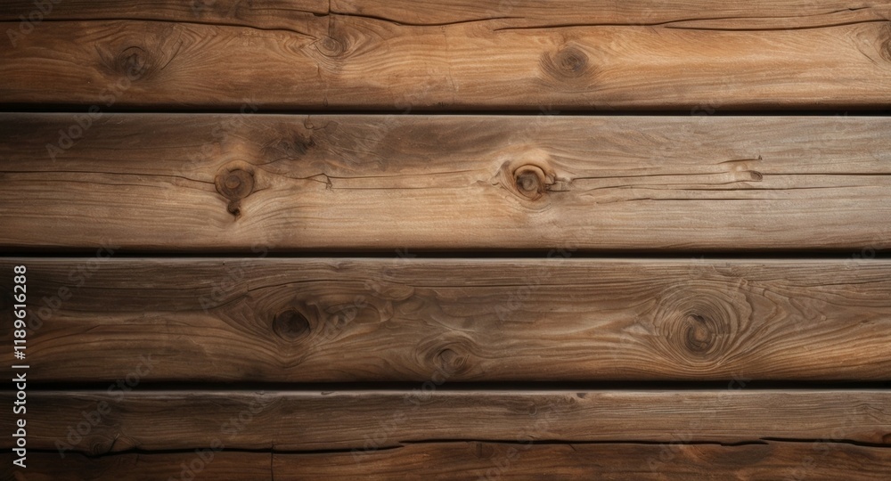 A close-up view of natural wooden planks highlights the intricate grain patterns and unique knots. This texture offers an earthy warmth ideal for design projects and rustic decor A close-up view of natural wooden planks highlights the intricate grain patterns and unique knots. This texture offers an earthy warmth ideal for design projects and rustic decor