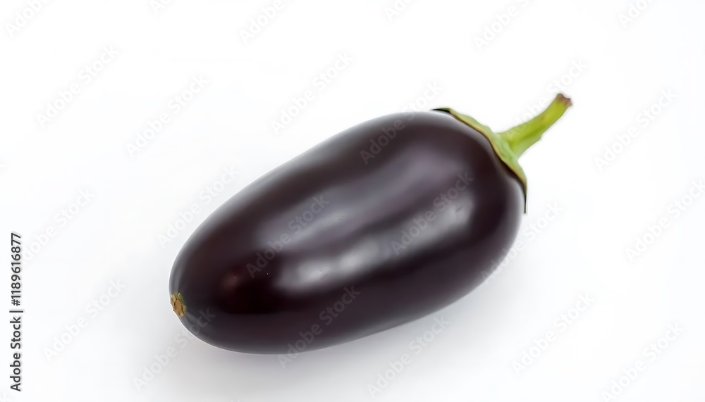 Single Dark Eggplant: A Smooth, Sleek Still Life Single Dark Eggplant: A Smooth, Sleek Still Life