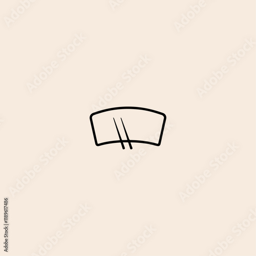 Windshield car glass with two wipers illustration icon flat vector design.