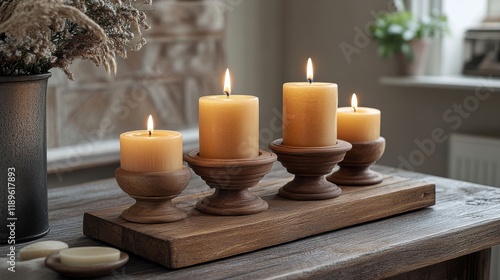 Elegant table setting with candles and floral arrangement for a special occas...