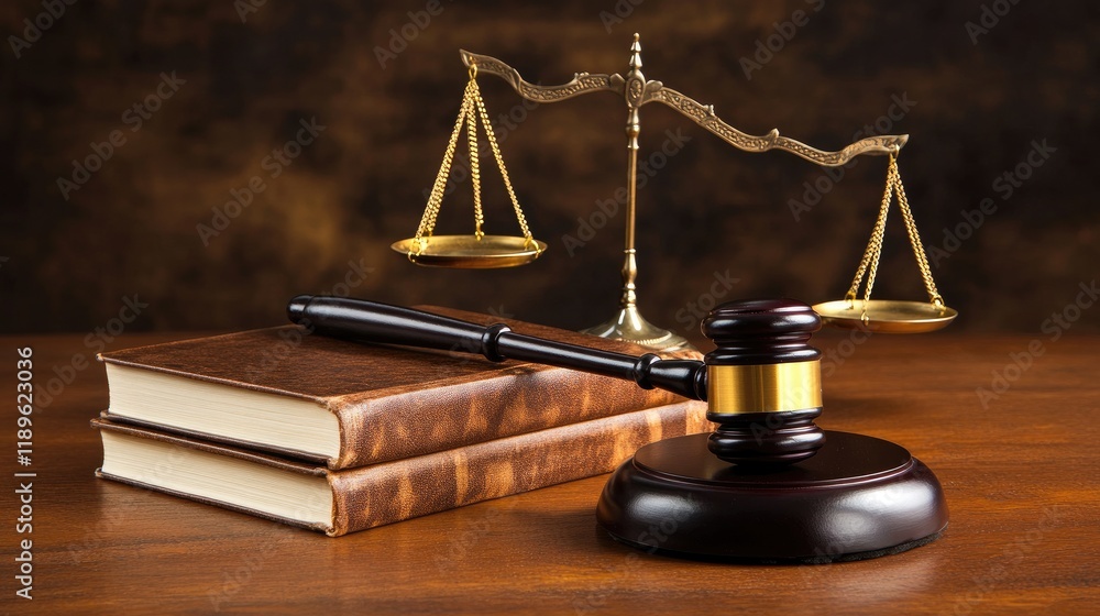 A gavel and scales of justice positioned on legal books, symbolizing law and justice. A gavel and scales of justice positioned on legal books, symbolizing law and justice.