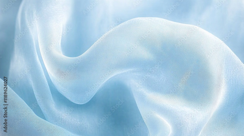 Fototapeta premium Elegant Light Blue Silk Fabric Drape Texture Background