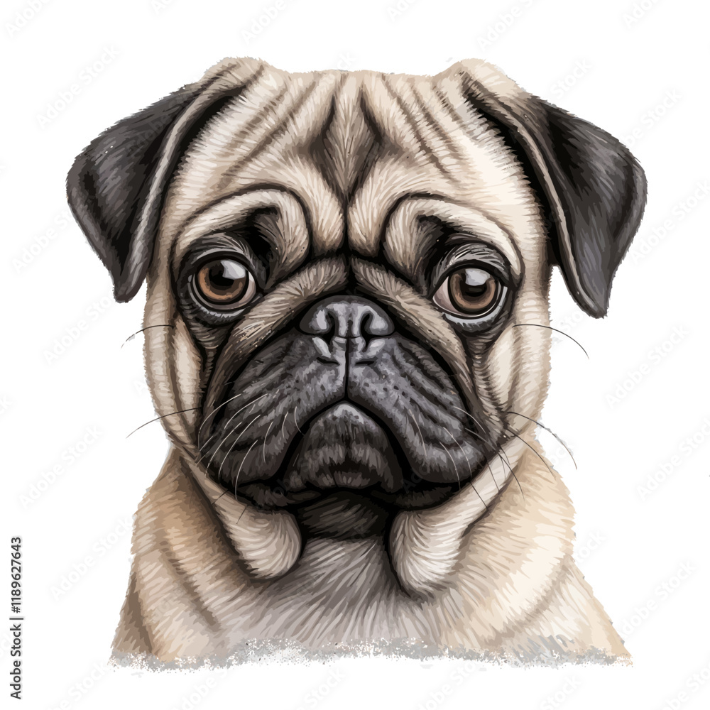 Obraz premium pug dog isolated on white