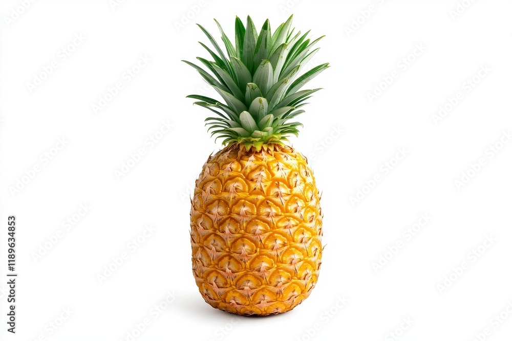 Fresh and Minimalistic Pineapple on White Background Fresh and Minimalistic Pineapple on White Background