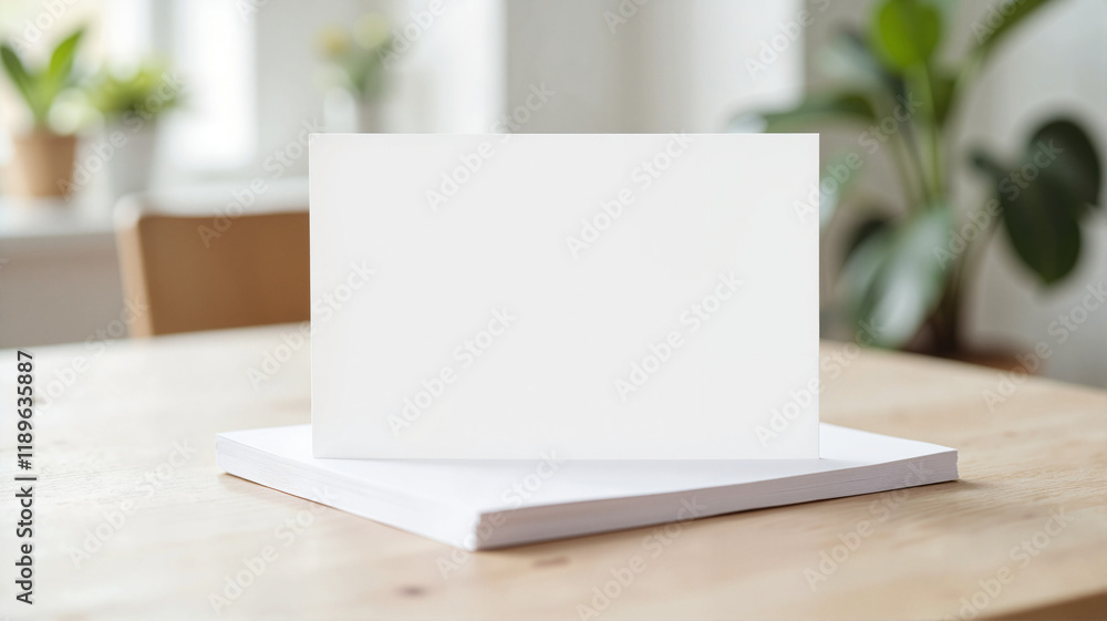 Blank horizontal business card mockup on wooden desk - perfect for branding, graphic design, corporate identity, and marketing presentations Blank horizontal business card mockup on wooden desk - perfect for branding, graphic design, corporate identity, and marketing presentations