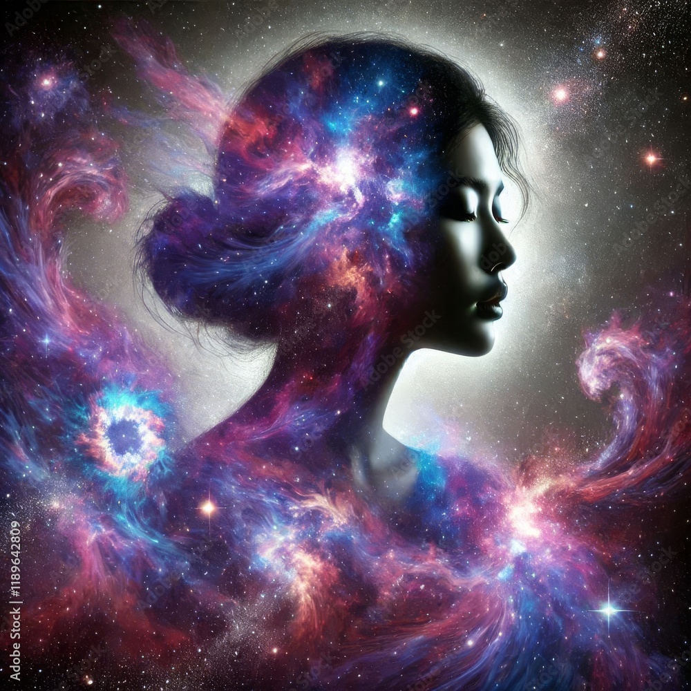 A Starry Universe in Her Silhouette A Starry Universe in Her Silhouette