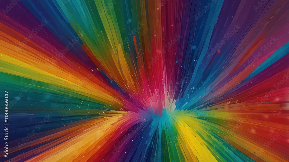 Obraz premium A vibrant explosion of hues, like a burst of fireworks against a dark canvas, creating a mesmerizing spectacle that dazzles the senses and ignites the imagination.