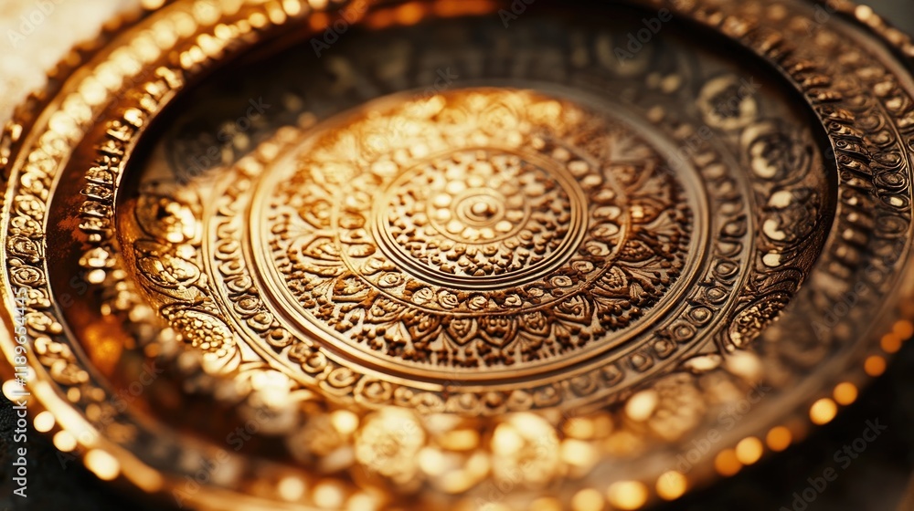A close-up of intricate henna patterns on a traditional plate, showcasing the art for Id ul Zuha festivities. A close-up of intricate henna patterns on a traditional plate, showcasing the art for Id ul Zuha festivities.