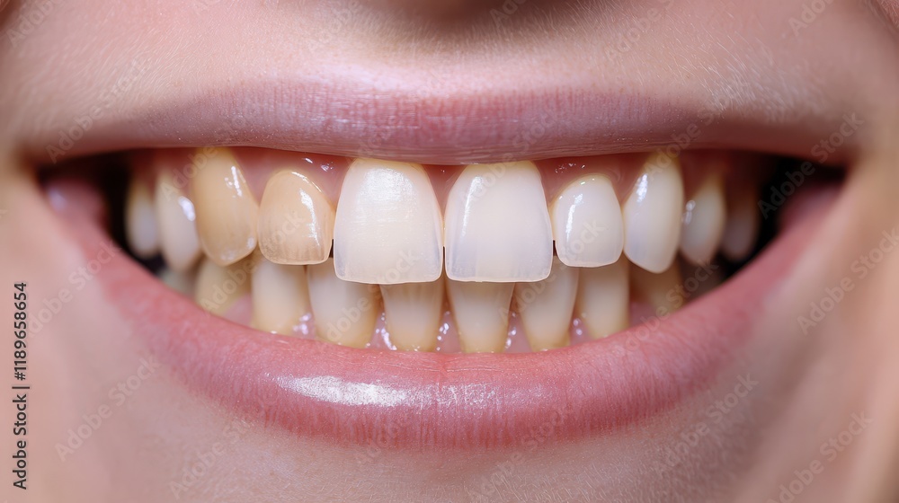 Fototapeta premium Perfect healthy teeth smile of a young woman. Teeth whitening. Dental clinic patient. Image symbolizes oral care dentistry, stomatology. Dentistry image