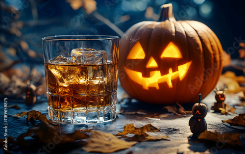 Halloween Whiskey and Jack-o'-lantern Night photo