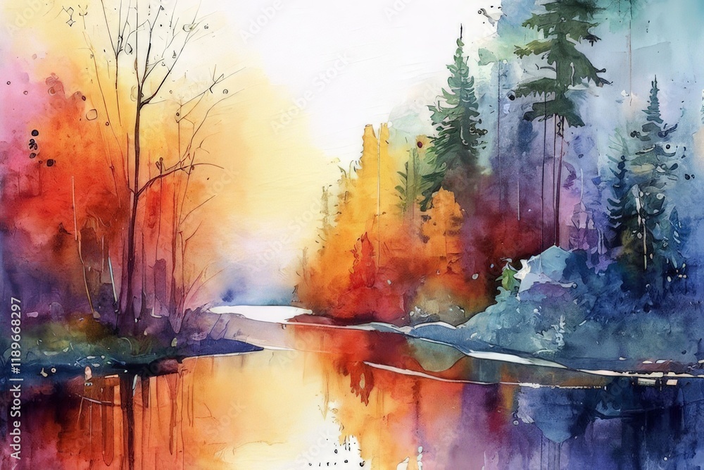 Obraz premium abstract painting of the river