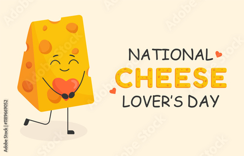 National cheese lover's day poster. Design template for celebration. Vector illustration.