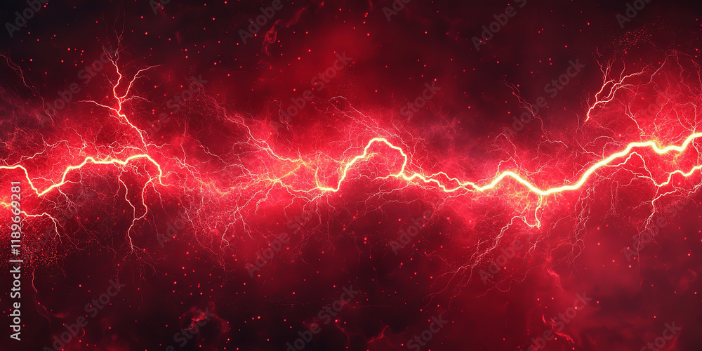 The image depicts a vibrant display of red and yellow lightning-like streaks against a dark, smoky background, creating a dramatic and intense visual effect The image depicts a vibrant display of red and yellow lightning-like streaks against a dark, smoky background, creating a dramatic and intense visual effect