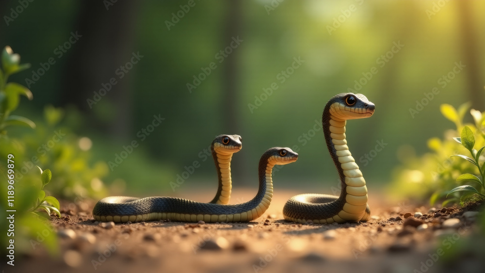 Fototapeta premium Snake family, Generative AI